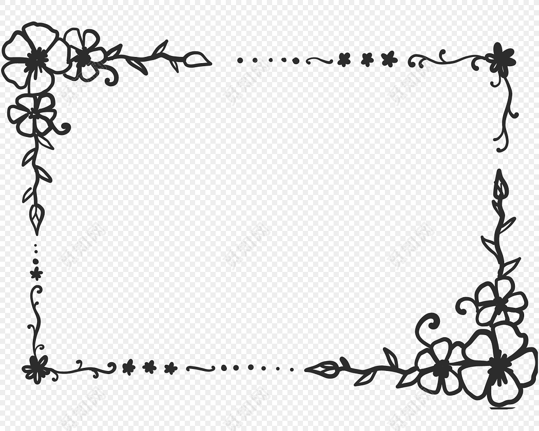黑色素描手绘相框设计矢量图片