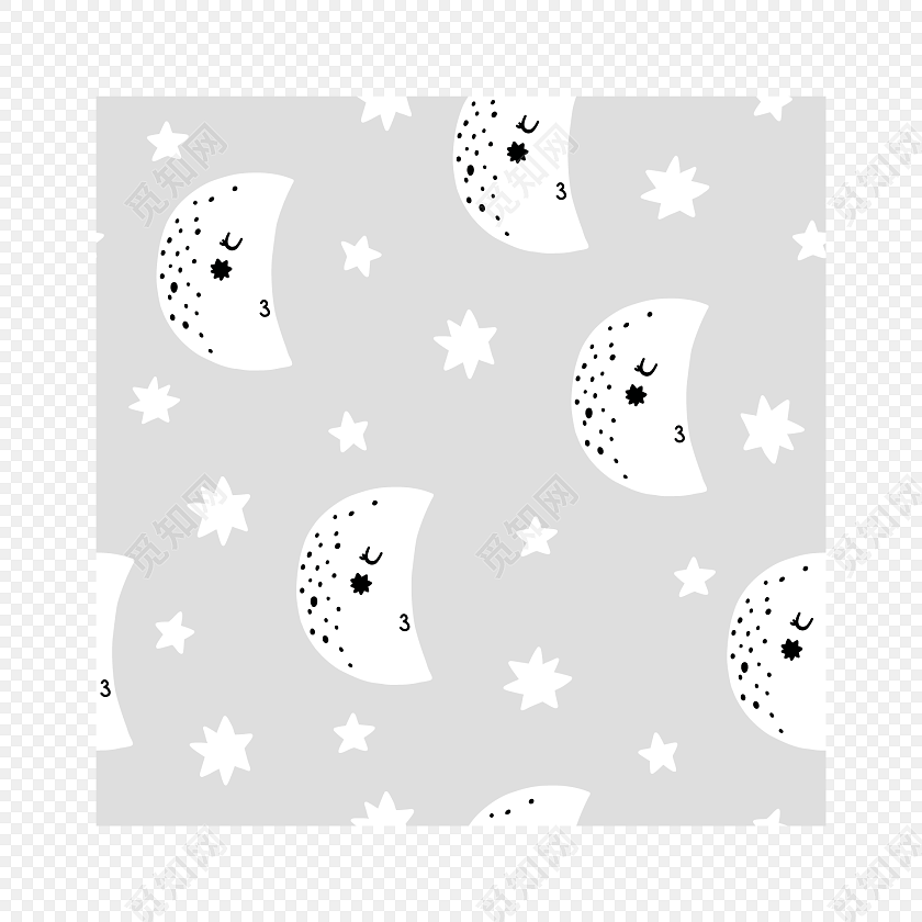 唯美卡通月亮和小星星免抠素材
