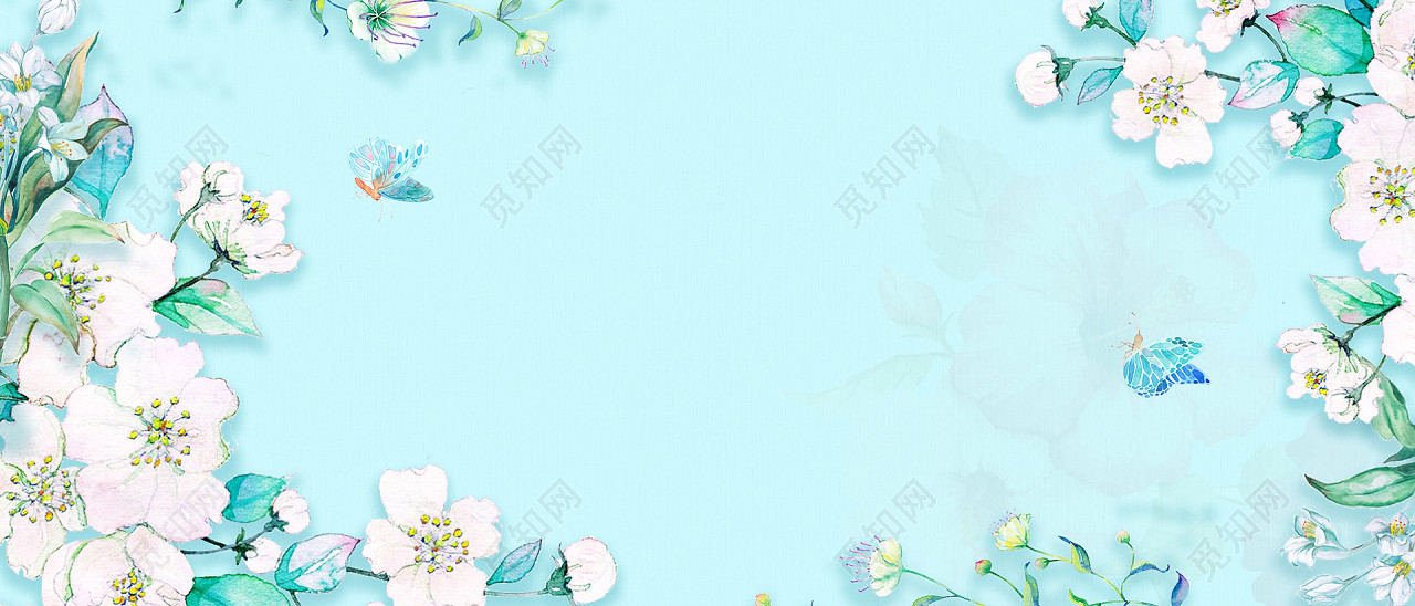 浅色春天文艺小清新banner花背景