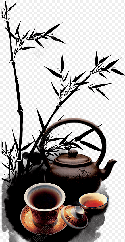 中国风古风茶文化茶叶竹子水墨