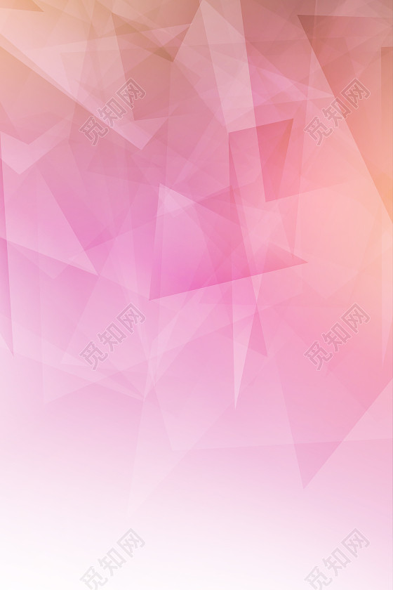 多边形透明叠加三角形粉色渐变背景图