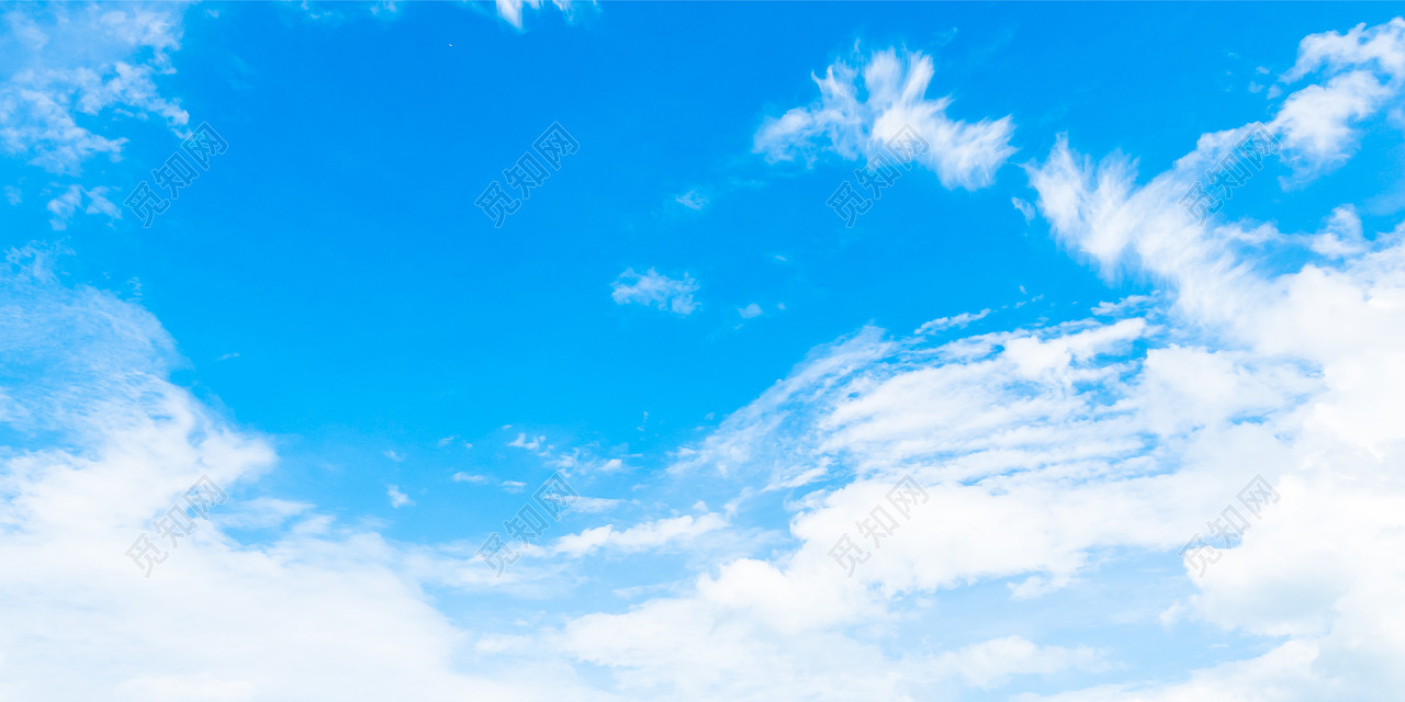 唯美蓝色天空白云背景图