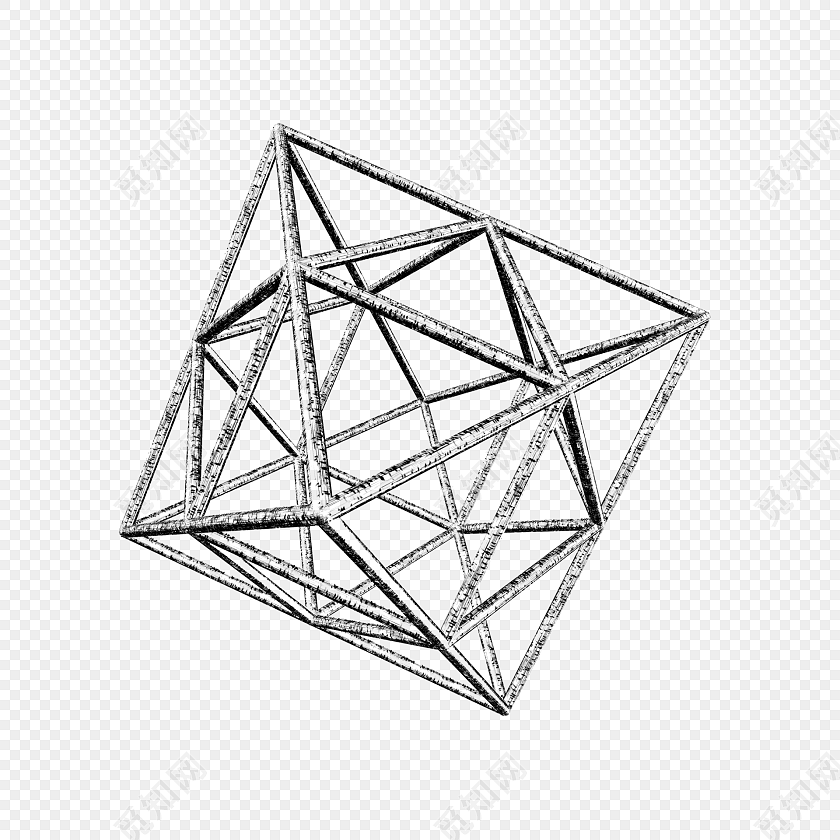 线条立体几何免抠素材