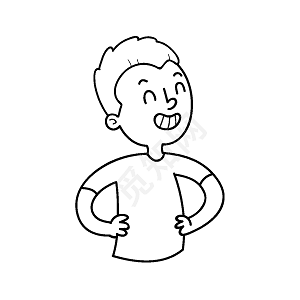 简约风简笔画小人轮廓