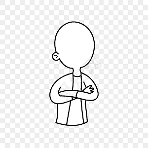 简约风简笔画小人轮廓
