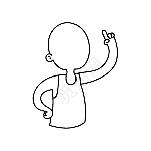 简约风简笔画小人轮廓