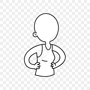 简约风简笔画小人轮廓