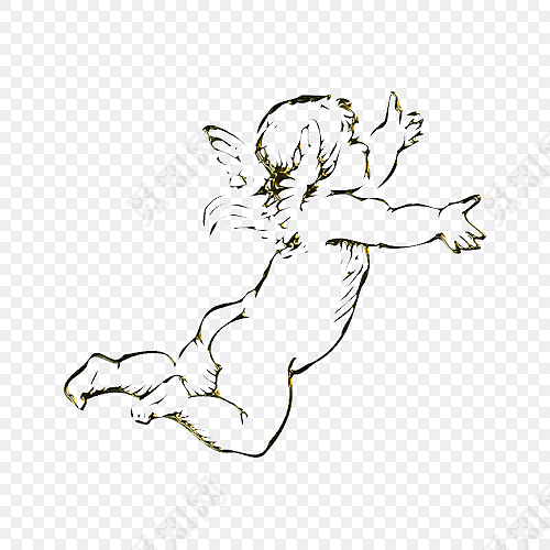 黑色简约天使矢量素材