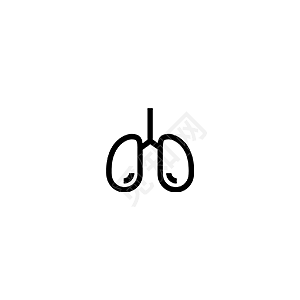 手绘简约黑色图标肺部
