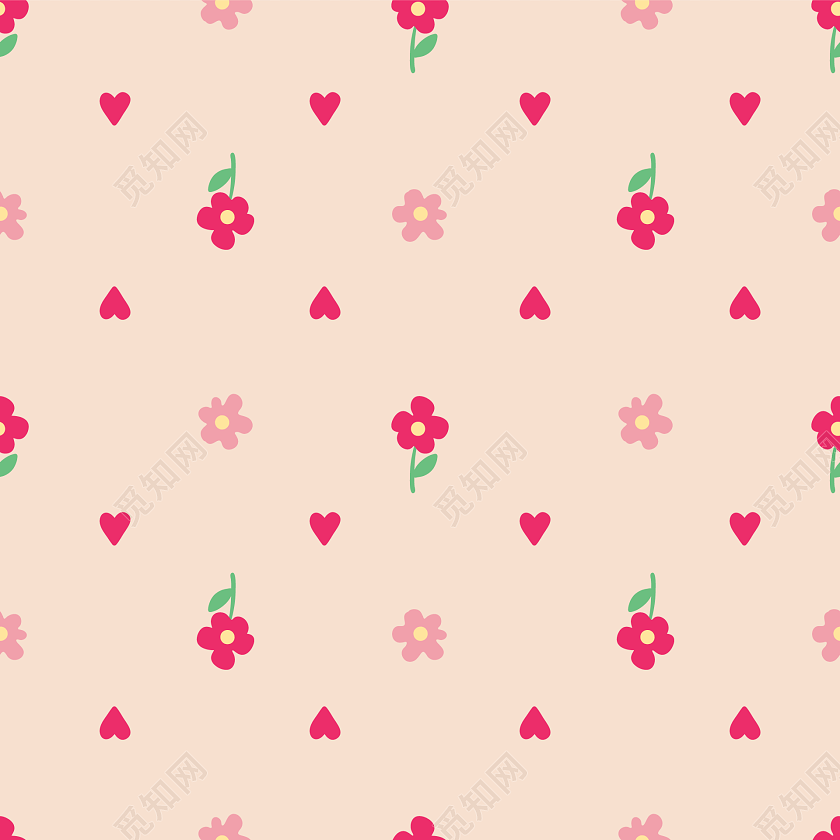 手绘彩色小花包装纸图案