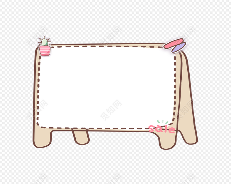 手绘卡通画框花边边框素材
