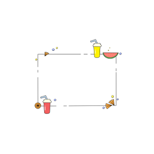 卡通夏季元素花边边框