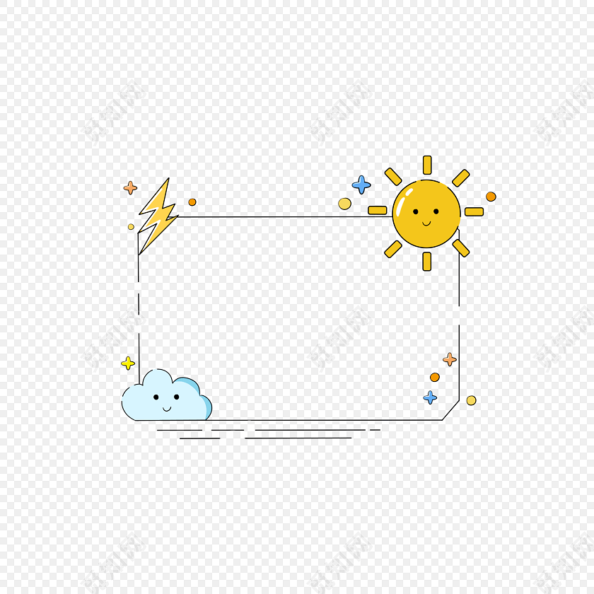 手绘边框手账边框卡通天气花边边框