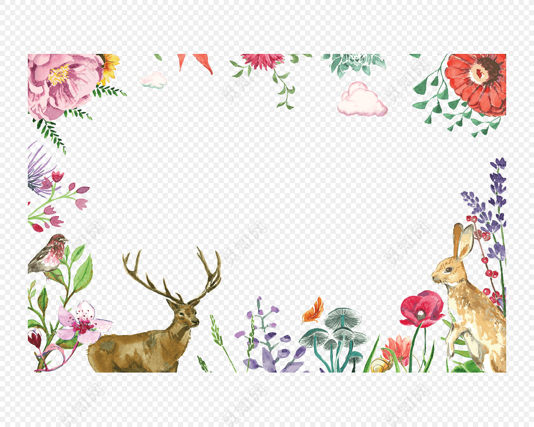 花草动物元素图框