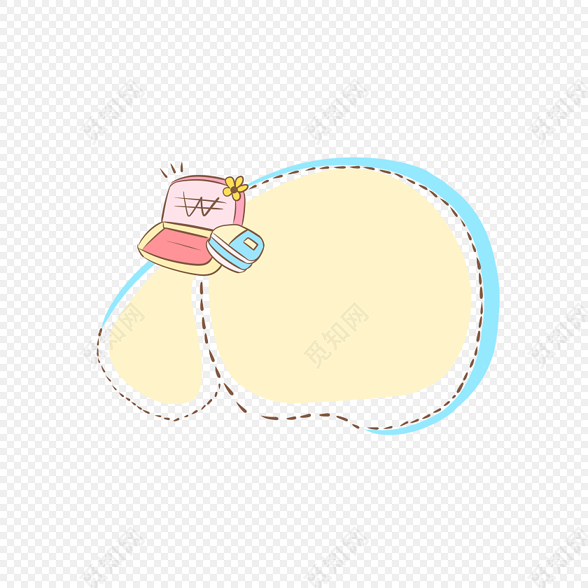 手绘卡通可爱花边边框素材