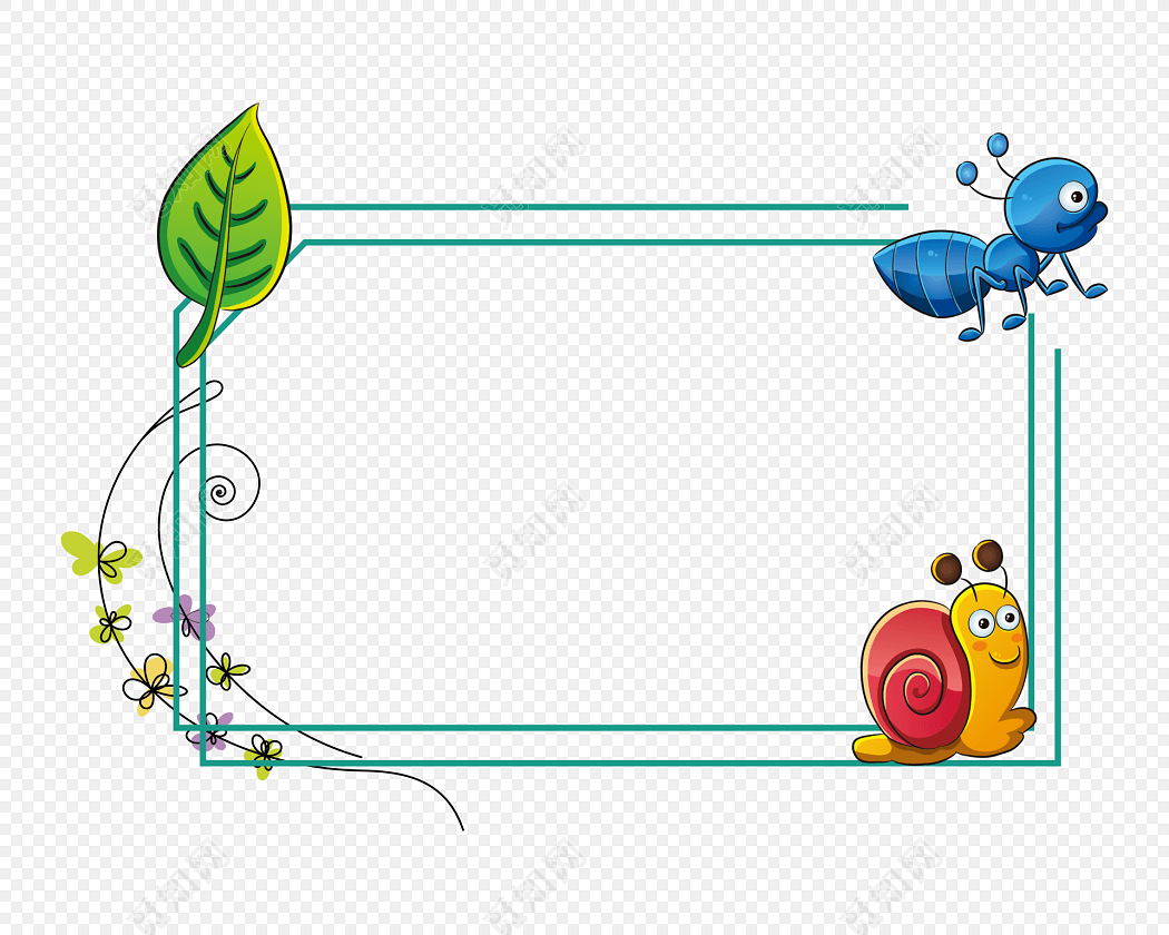 彩色手绘小清新卡通边框图片素材免费下载 - 觅知网
