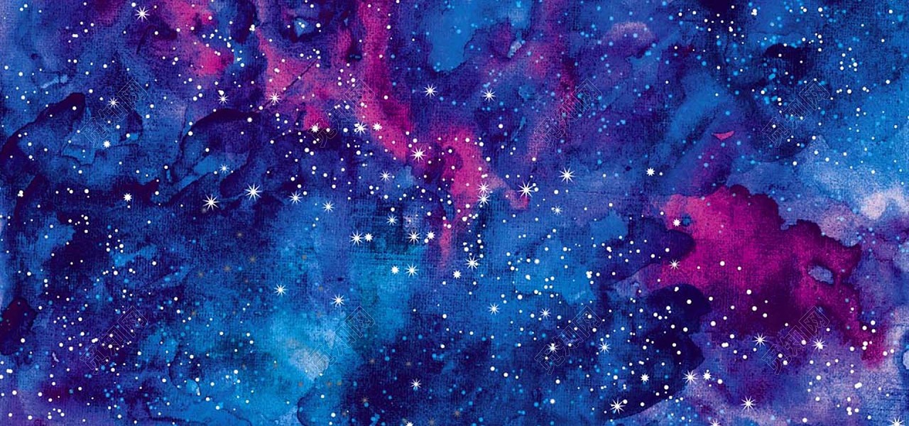 炫彩油墨水彩星空绘画