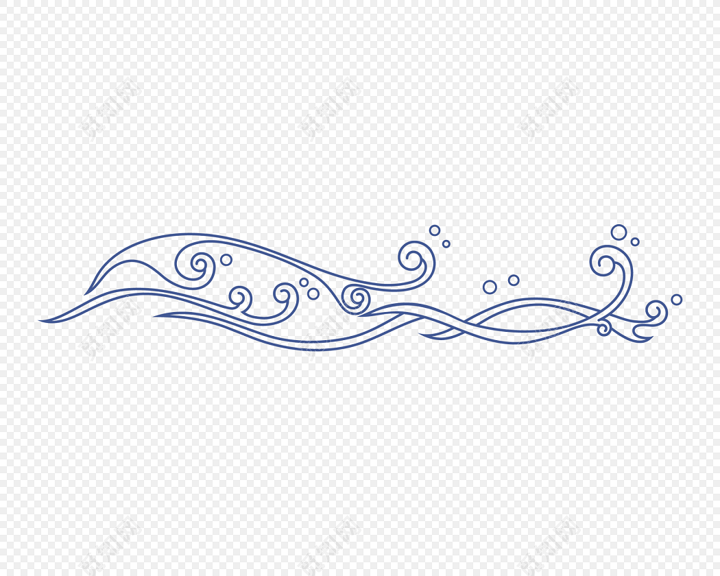 细长古典水纹波浪