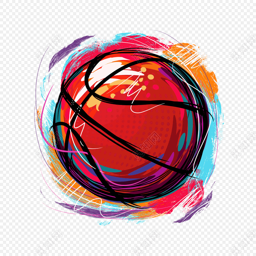手绘篮球图片素材