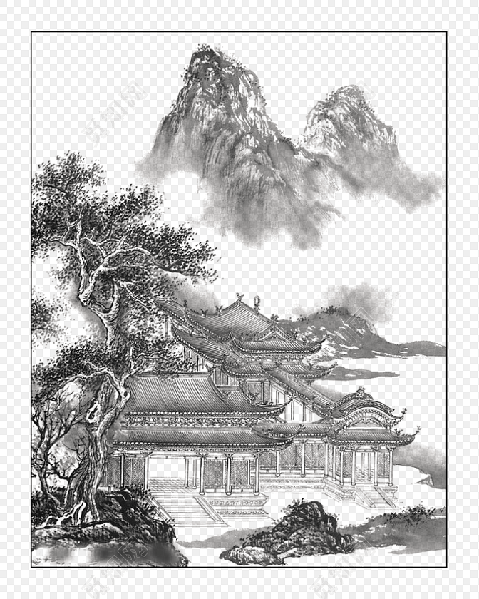 水墨山水画