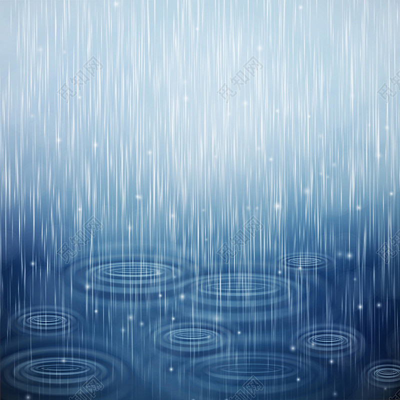 蓝色浪漫雨中水面主图背景