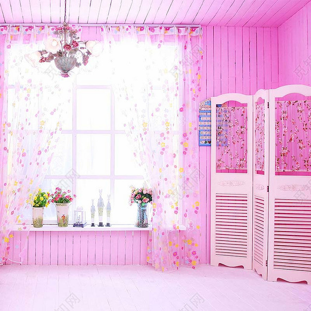 粉色房间背景图