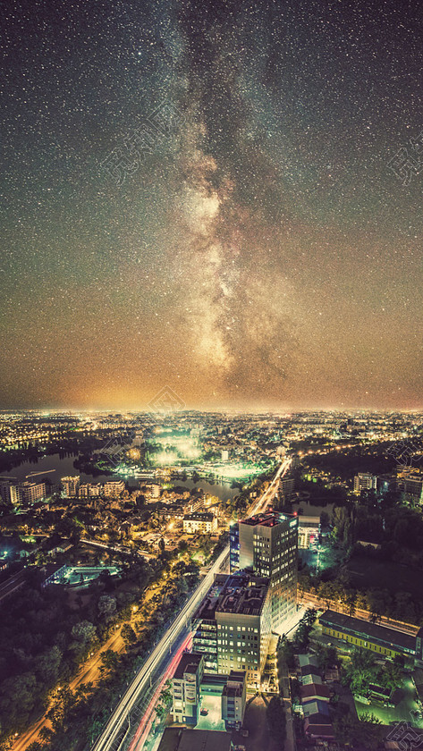 星空城市h5背景素材