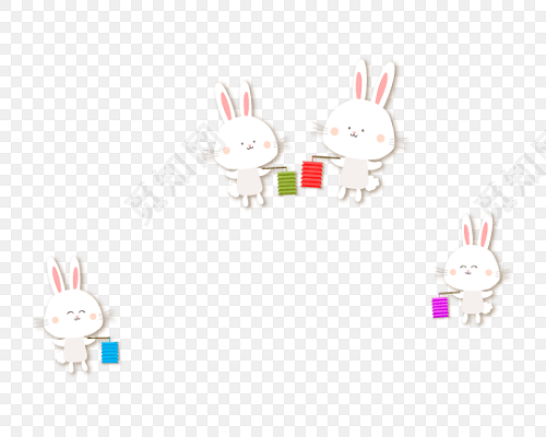 提灯笼兔子中秋节素材