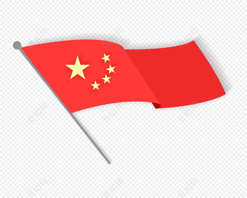 卡通红色五星红旗素材