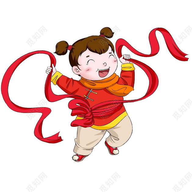 新年小朋友扭秧歌素材