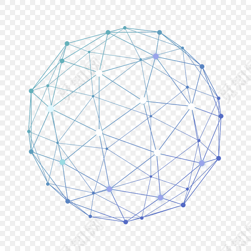 几何线条互联网网络线条数据连接点不规则形状圆形png