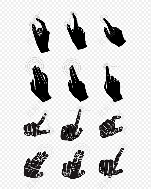 黑色手指指引指示标志