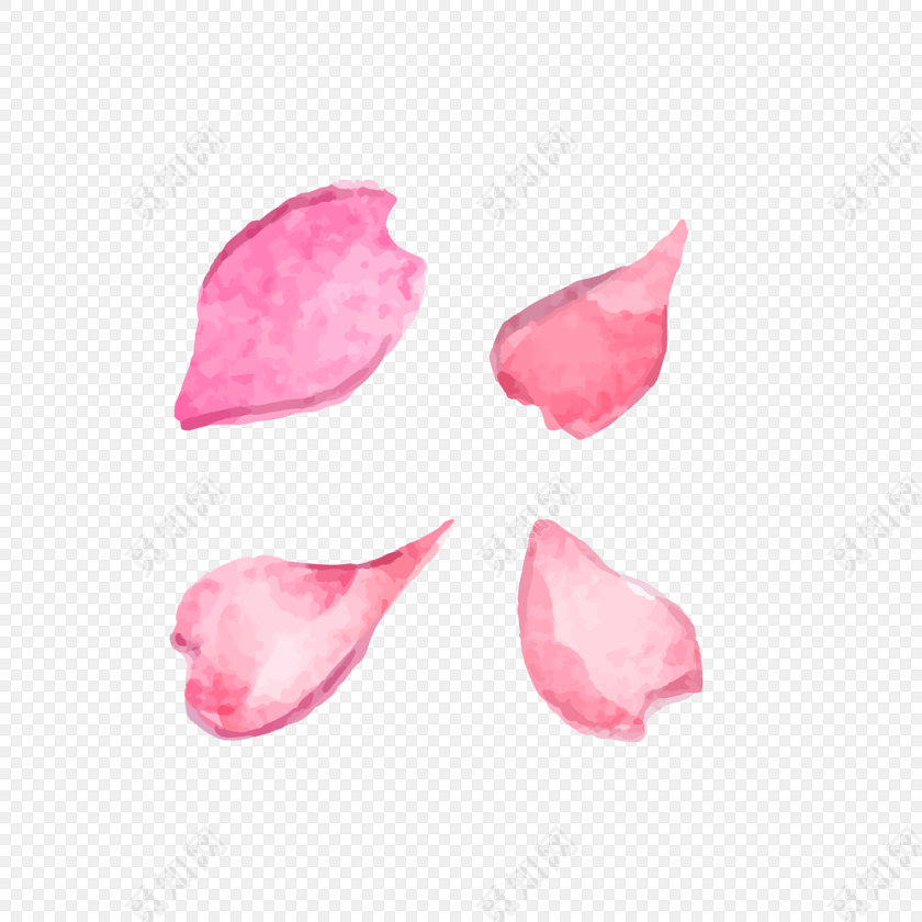 共享素材 下载png png素材 粉红色水彩花瓣春季樱花桃花素材标签:png