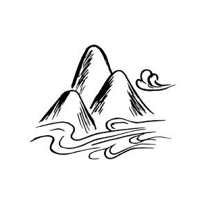 手绘山和云简笔画