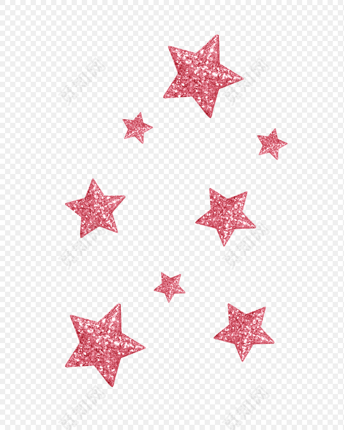 卡通手绘粉色星星素材