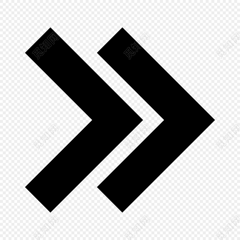 黑色双尖括号箭头素材