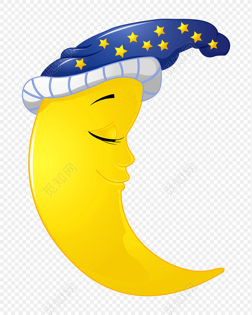 质感卡通月牙星星素材
