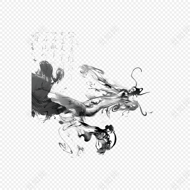 水墨龙头