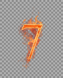 火焰字红色火焰阿拉伯数字7免扣素材