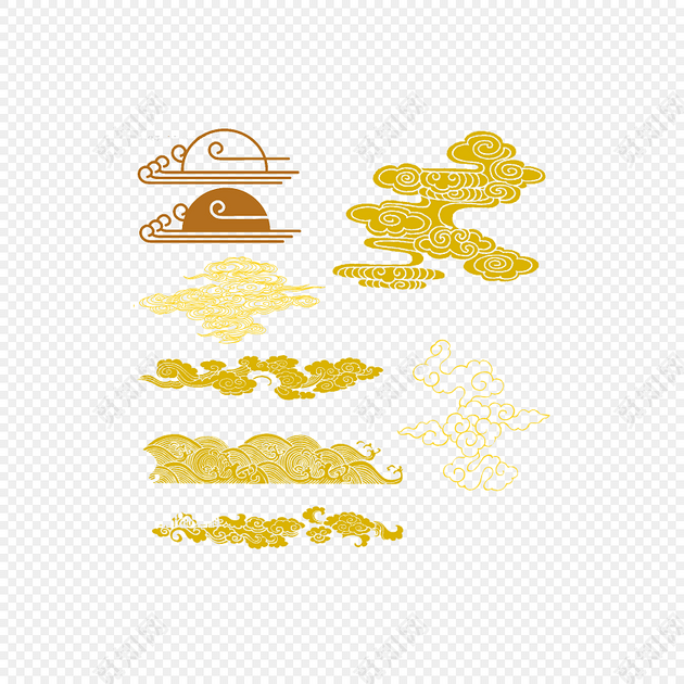 金色云纹素材免费下载