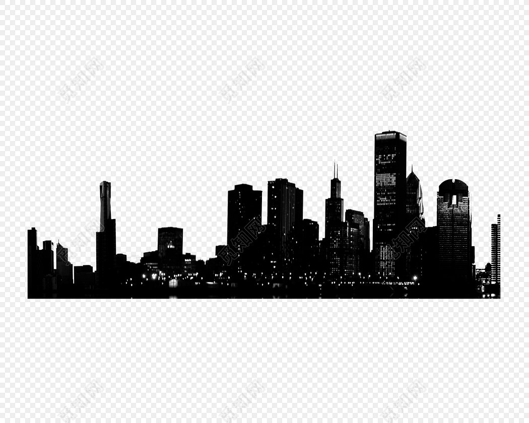 城市建筑物剪影