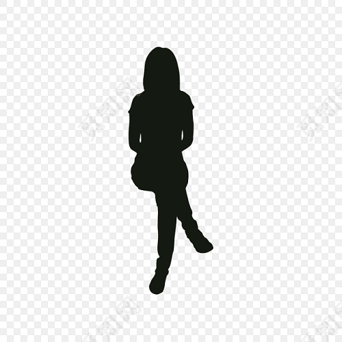 坐着的女人剪影