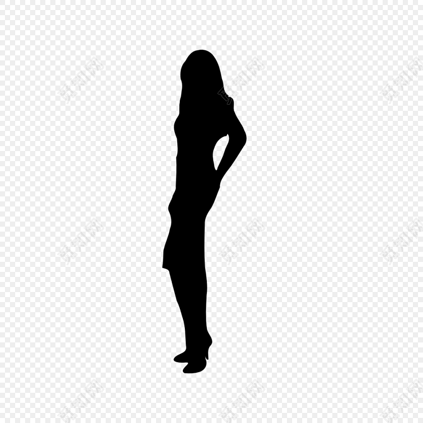 站着的女人剪影