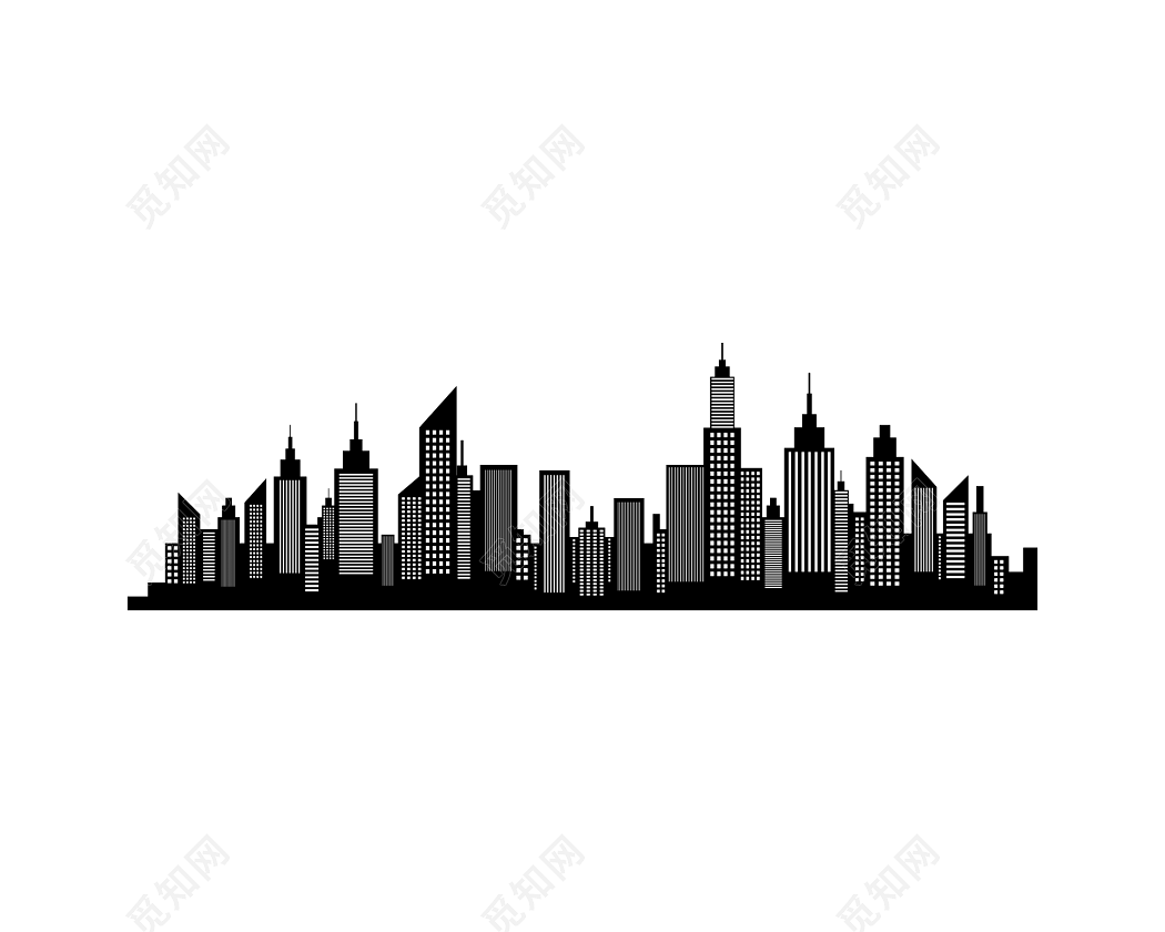 高楼大厦建筑物群剪影