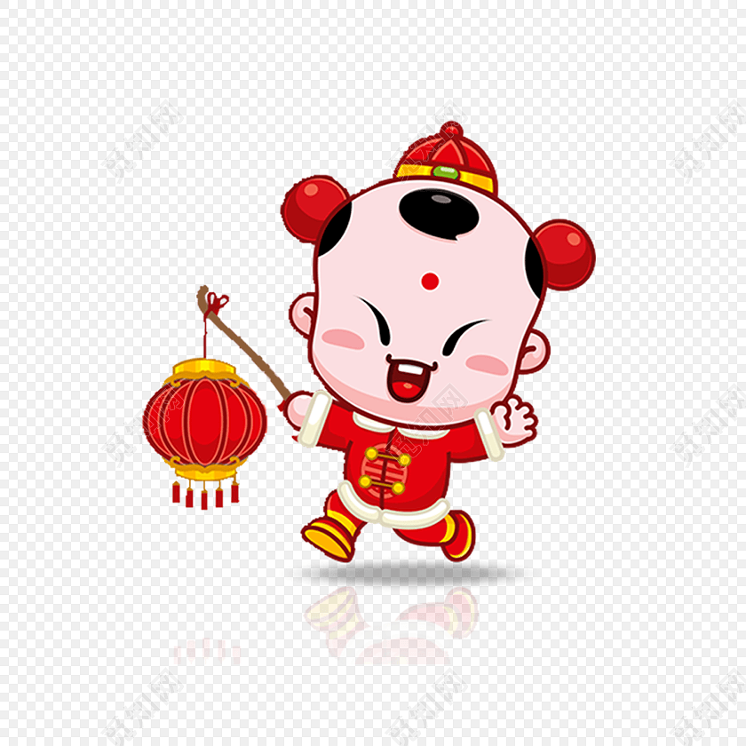 喜庆卡通人物春节素材