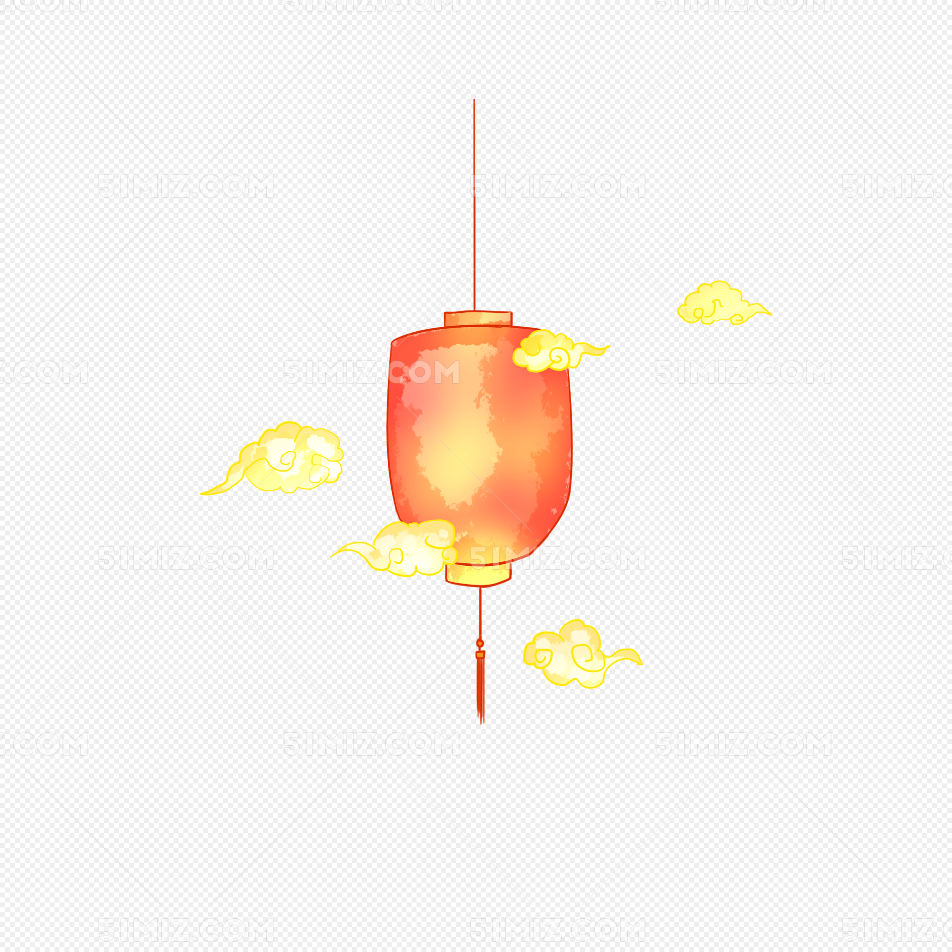 手绘中秋节灯笼插画