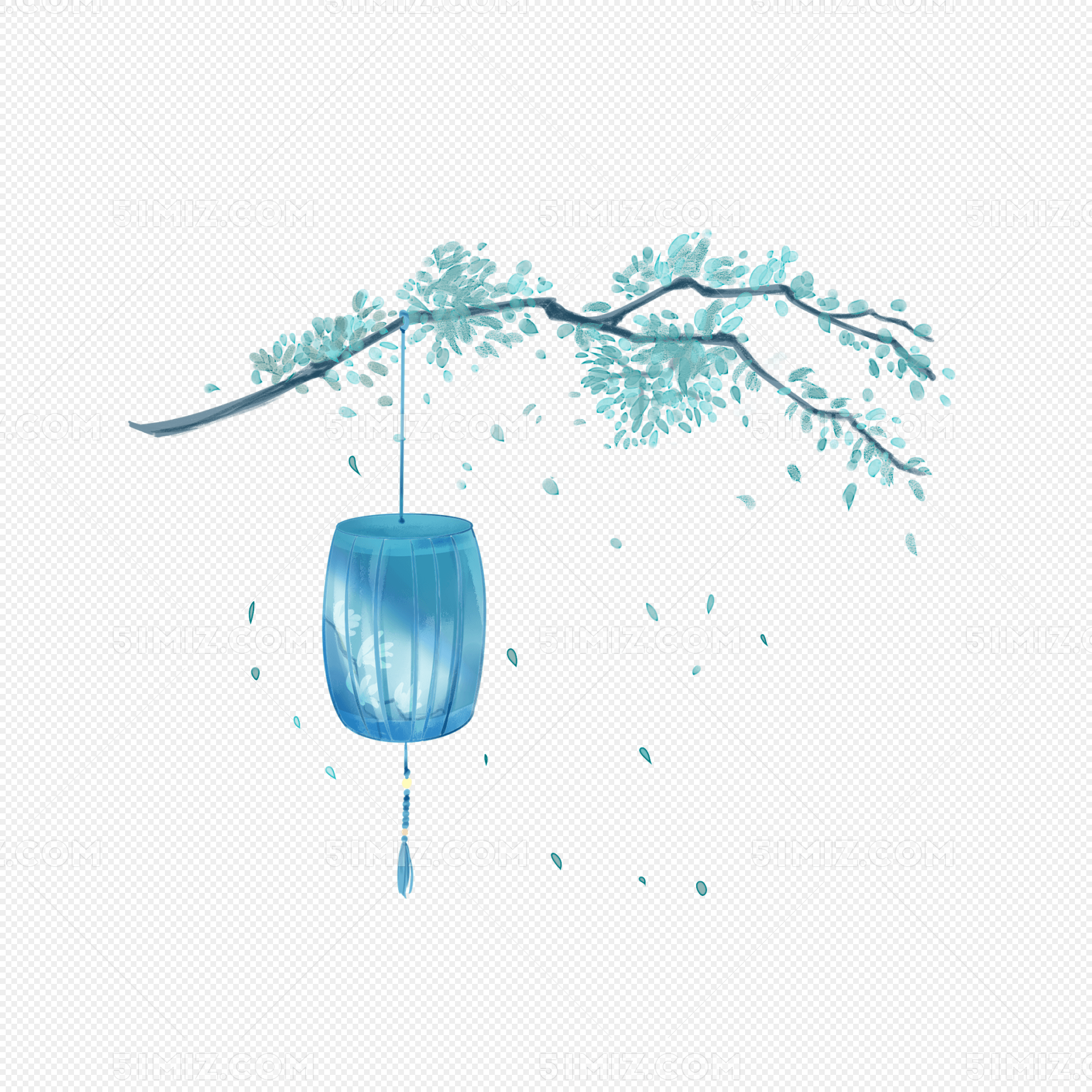 古风主题灯笼手绘插画