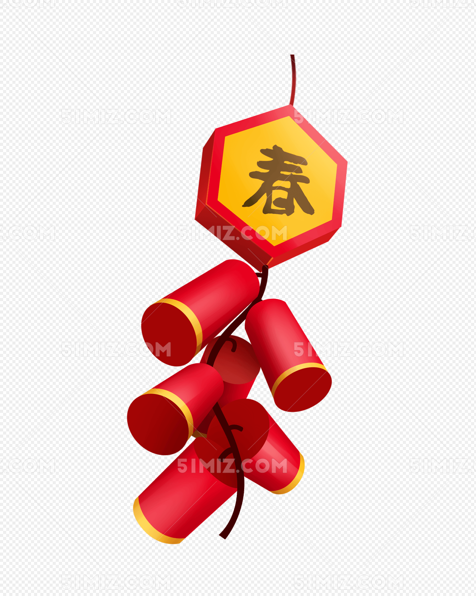 春节鞭炮卡通手绘