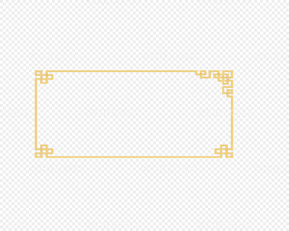 黄色简洁中国风边框素材免费下载 边框 纹理 简洁 金色