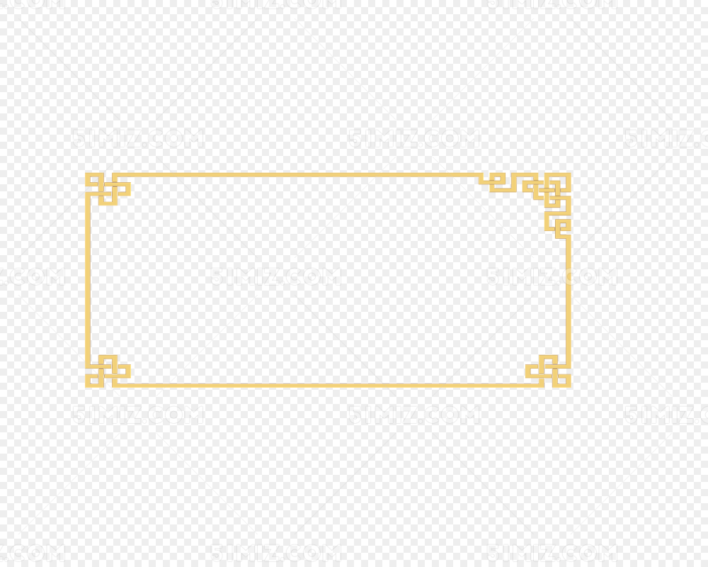 黄色简洁中国风边框素材